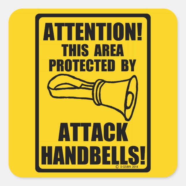 Pegatina Cuadrada Ataque las campanas (Anverso)