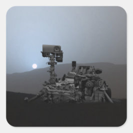 Pegatina Cuadrada Atardecer en el Rover de la curiosidad de Marte