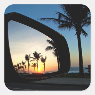 Pegatina Cuadrada Atardecer En Río