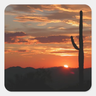 Pegatina Cuadrada atardecer paisaje de Arizona