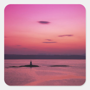 Pegatina Cuadrada Atardecer sobre la isla de Skye, desde Mallaig,