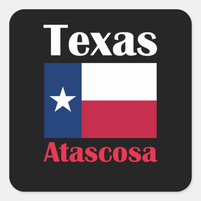 Pegatina Cuadrada Atascosa TX (Anverso)