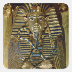 Pegatina Cuadrada Ataúd íntimo de Tutankhamun