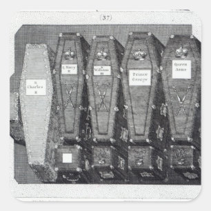 Pegatina Cuadrada Ataúdes reales en la abadía de Westminster
