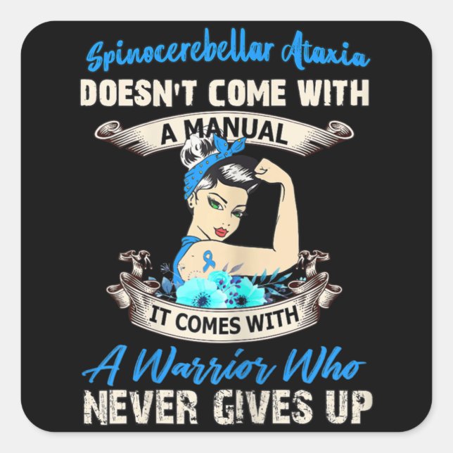 Pegatina Cuadrada Ataxia Spinocerebellar no viene con (Anverso)