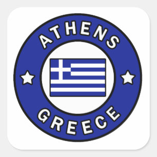 Pegatina Cuadrada Atenas Grecia