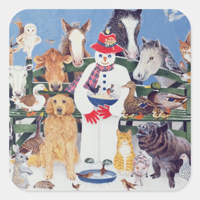 Pegatina Cuadrada Atención (Anverso)