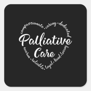 Pegatina Cuadrada Atención paliativa, hospicio, trabajador de hospic
