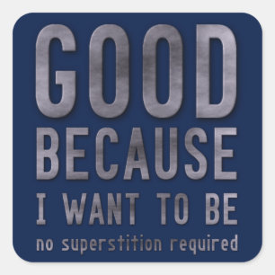 Pegatina Cuadrada Ateo