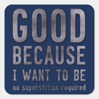 Pegatina Cuadrada Ateo