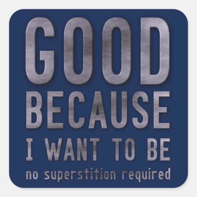 Pegatina Cuadrada Ateo (Anverso)