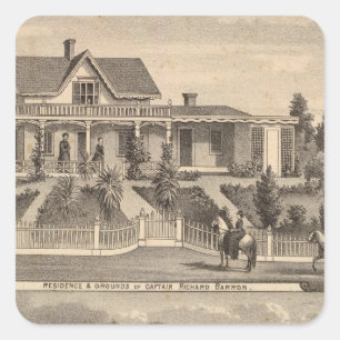 Pegatina Cuadrada Aterrizaje de Eden, residencia de Barron,