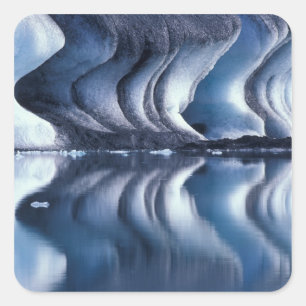 Pegatina Cuadrada Atlántico Norte, Islandia, Breioamerkurjokull 2