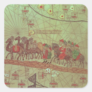 Pegatina Cuadrada Atlas Catalán, detalle mostrando