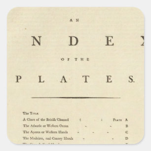 Pegatina Cuadrada Atlas de Index West India