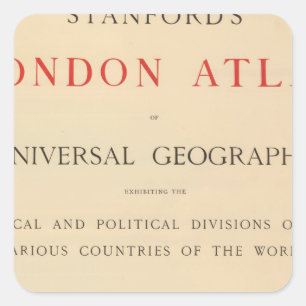 Pegatina Cuadrada Atlas de Londres de Stanford de la página de