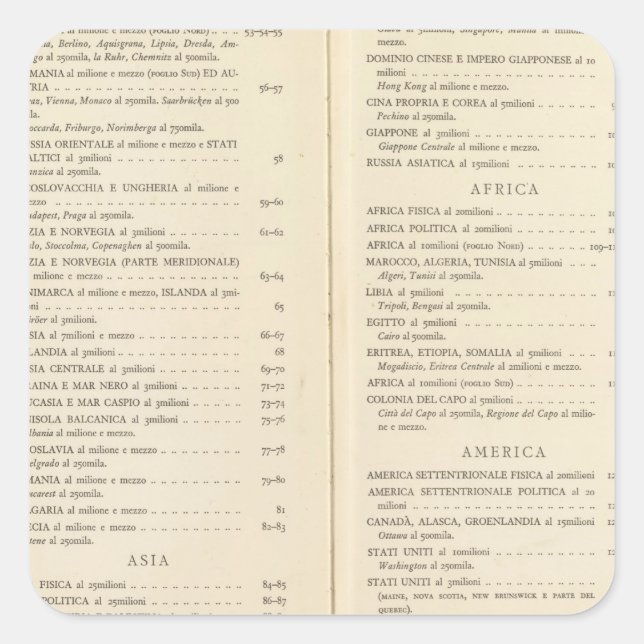 Pegatina Cuadrada Atlas internacional (Anverso)