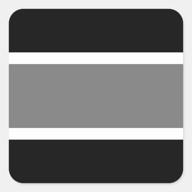 Pegatina Cuadrada Atlético Negrita Deportiva Amplia Bandas Blancas G (Anverso)