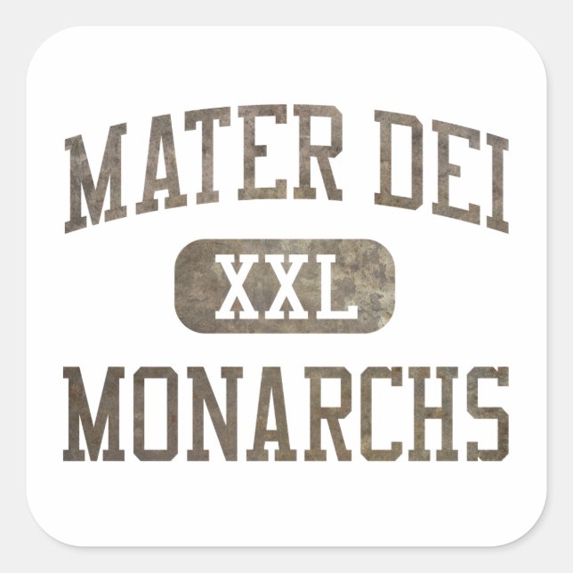Pegatina Cuadrada Atletismo de Mater Dei Monarchs (Anverso)