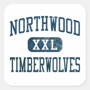 Pegatina Cuadrada Atletismo de Northwood Timberwolves
