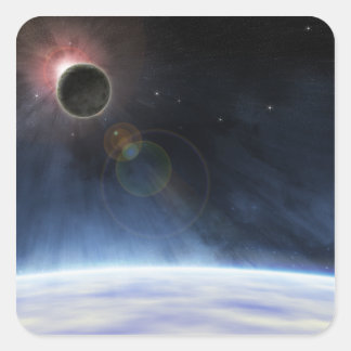 Pegatina Cuadrada Atmósfera exterior del planeta Tierra
