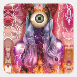 Pegatina Cuadrada Atómico