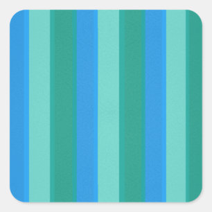 Pegatina Cuadrada Atómico Verde azulado y turquesa en franjas cuadra