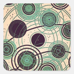 Pegatina Cuadrada átomos y electrones