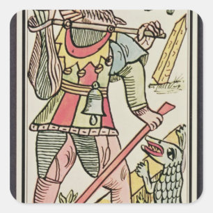 Pegatina Cuadrada Atonement, tarot card, francés