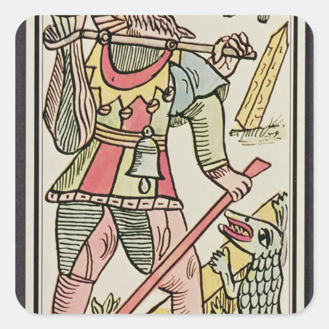 Pegatina Cuadrada Atonement, tarot card, francés (Anverso)