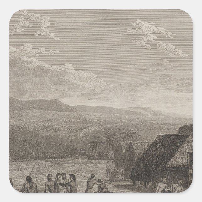 Pegatina Cuadrada Atooi Morai, Hawaii 3 (Anverso)