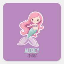 Atractiva sirena pastel con nombre de niño