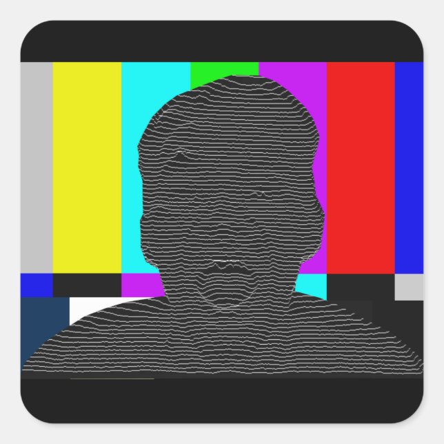 Pegatina Cuadrada Atrapado (Anverso)