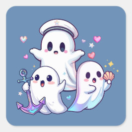 Pegatina Cuadrada ¡Atrapando el alta mar!