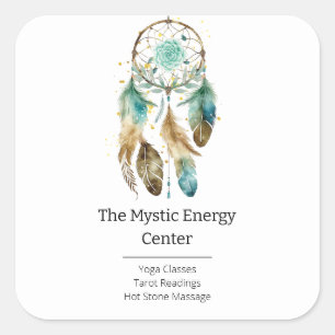 Pegatina Cuadrada Atrapasueños Místico Espiritual Metafísico Yoga