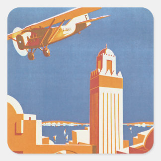 Pegatina Cuadrada Au Maroc Par Avion