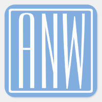 Audaz Monograma Moderno 3 Iniciales | Azul suave