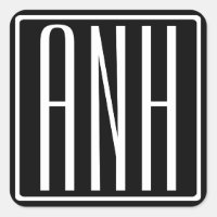 Audaz Monograma Moderno 3 Iniciales | Blanco sobre