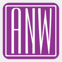 Audaz Monograma Moderno 3 Iniciales | Blanco y mor