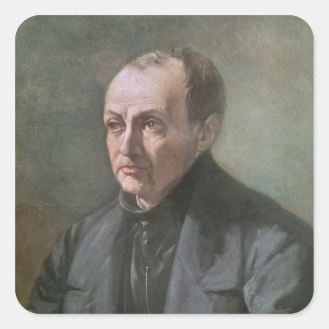 Pegatina Cuadrada Auguste Comte (Anverso)