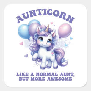 Pegatina Cuadrada Aunticorn Guay