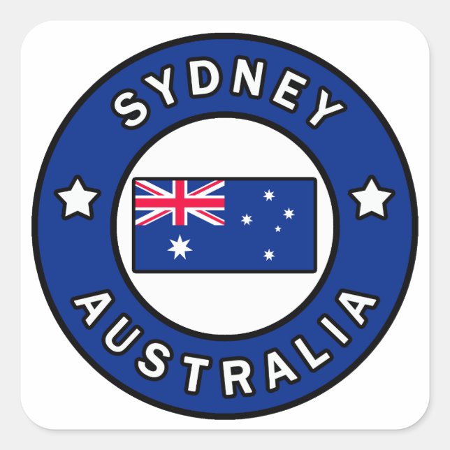 Pegatina Cuadrada Australia (Anverso)