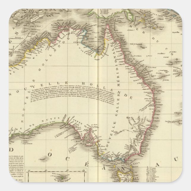 Pegatina Cuadrada Australia 10 (Anverso)