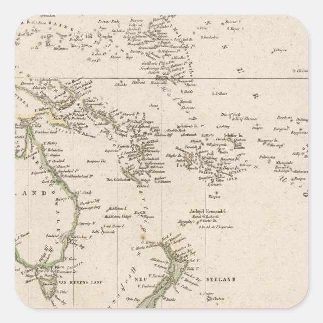 Pegatina Cuadrada Australia 10 (Anverso)