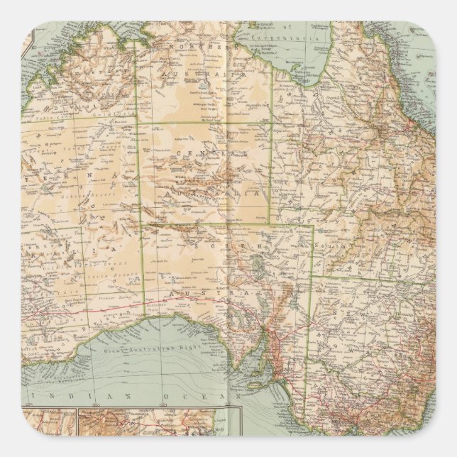 Pegatina Cuadrada Australia 16667 (Anverso)