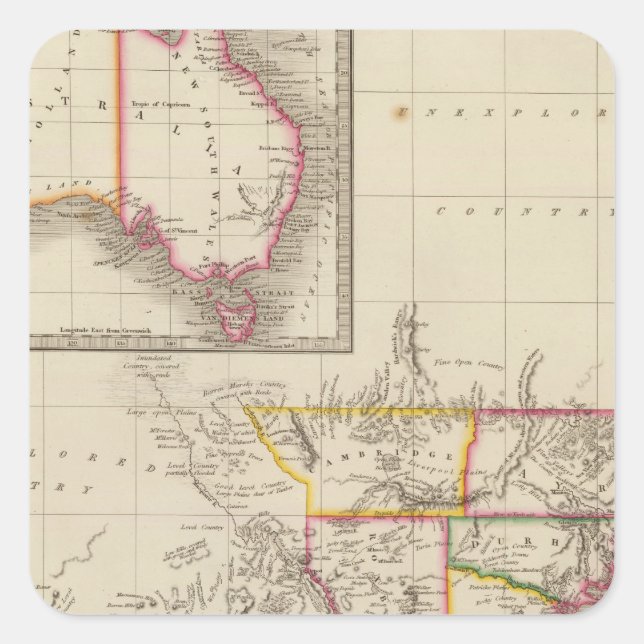 Pegatina Cuadrada Australia 2 (Anverso)