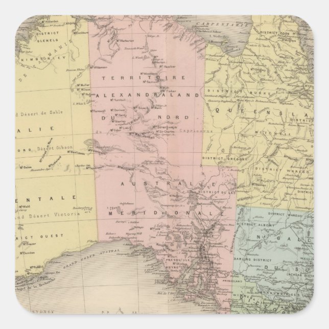 Pegatina Cuadrada Australia 3 (Anverso)