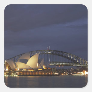 Pegatina Cuadrada Australia, Nueva Gales del Sur, Sídney, Sydney Ope