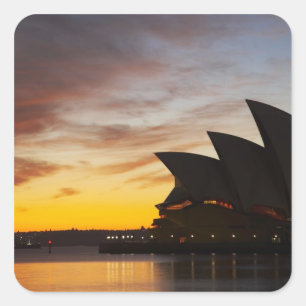 Pegatina Cuadrada Australia, Nueva Gales del Sur, Sydney, Ópera de S
