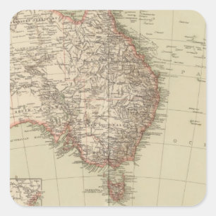 Pegatina Cuadrada Australia, Nueva Zelanda